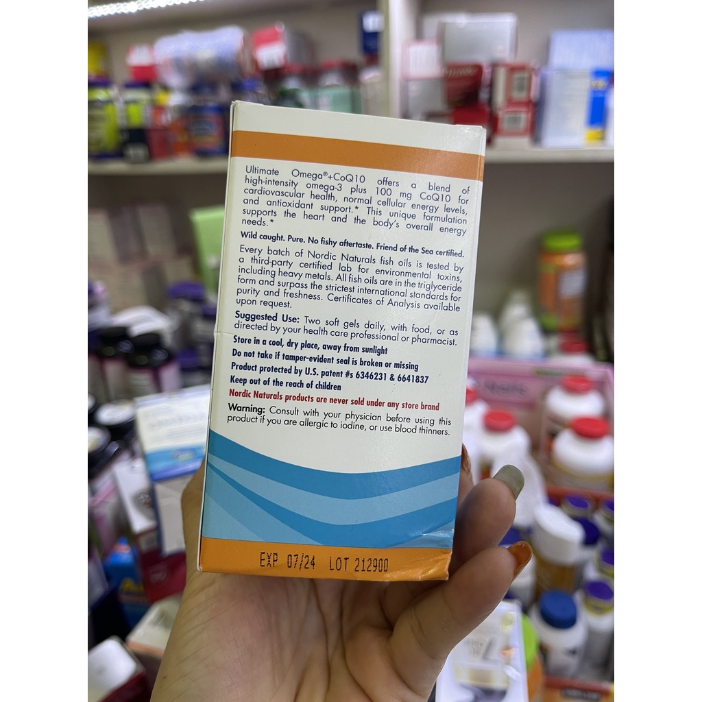 Viên uống dầu cá Omega và CoQ10 Nordic Naturals tăng cường sức khỏe tim mạch.