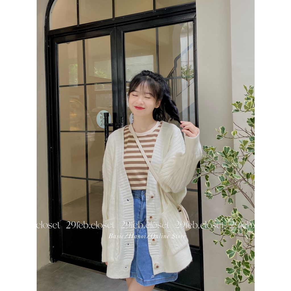 Áo khoác cardigan len thừng form oversize chất đẹp - 29feb.closet - A115