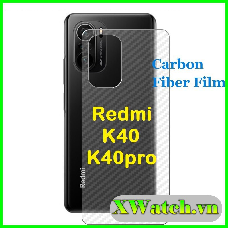 Miếng dán Carbon mặt lưng Xiaomi Mi 11 Mi 11 lite Redmi K40 / K40 pro Poco F3 Redmi K40 Gaming chống vân tay