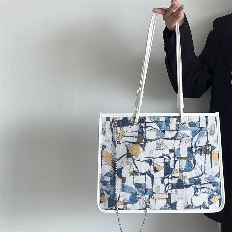 IELGY Túi Đeo Vai Cỡ Lớn In Họa Tiết Tranh Sơn Dầu Thời Trang Chất Lượng Cao Cho Nữ