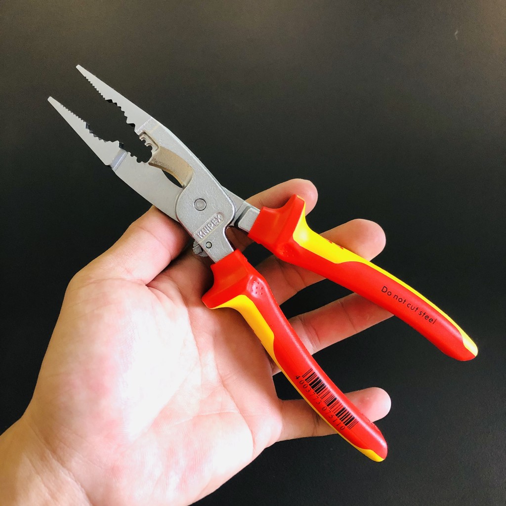 KÌM LẮP ĐIỆN ĐA NĂNG KNIPEX 13 96 200 CÁCH ĐIỆN 1000V CÓ LÒ XO, DÀI 200MM - HÀNG ĐỨC CHÍNH HÃNG 100%