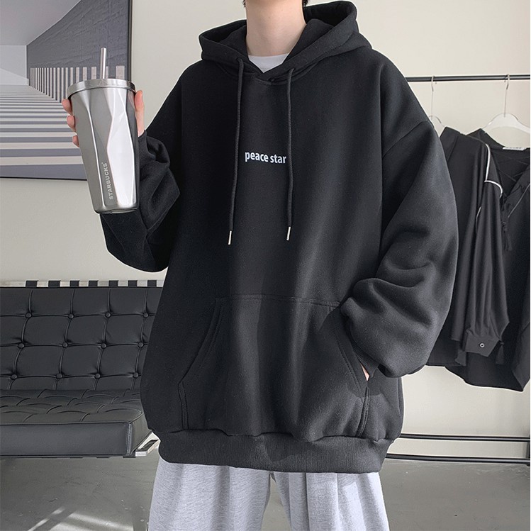 Áo Hoodie nam nữ chất Nỉ mũ 2 lớp in chữ ngực, Áo hoodie unisex from rộng có 3 màu Đen, Xám, Trắng Vati shop