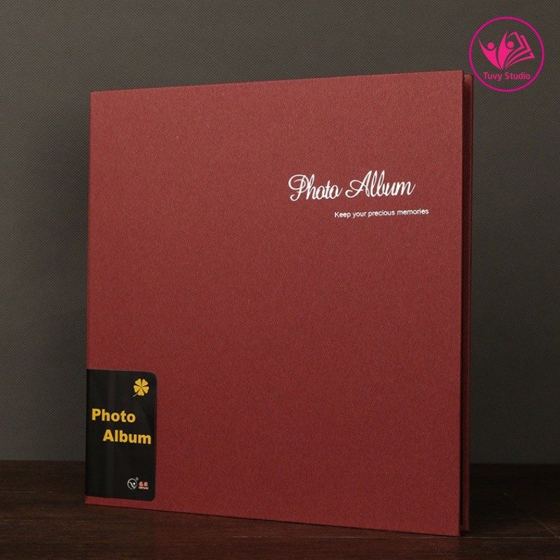 Album ảnh cỡ 27x29 cm có sẵn keo dán bìa giấy da lộn sang trọng sẵn hàng tại Tú Vy Studio