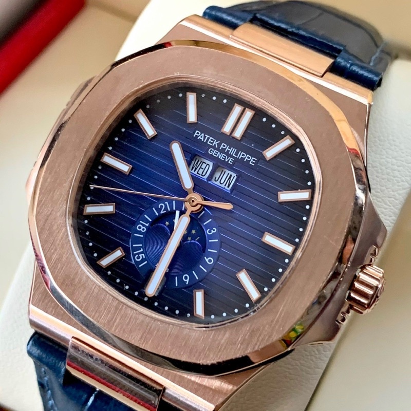 Đồng Hồ Nam P a t e k k    P h i l i p p Lịch vạn niên Máy Cơ Nhật Size 40mm