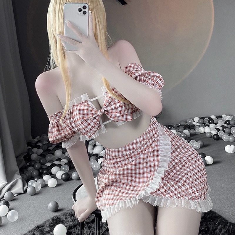 MY1893 Housemaid Concept - Trang Phục Nàng Hầu - Hoạ Tiết Kẻ Dễ Thương - Cosplay Sexy