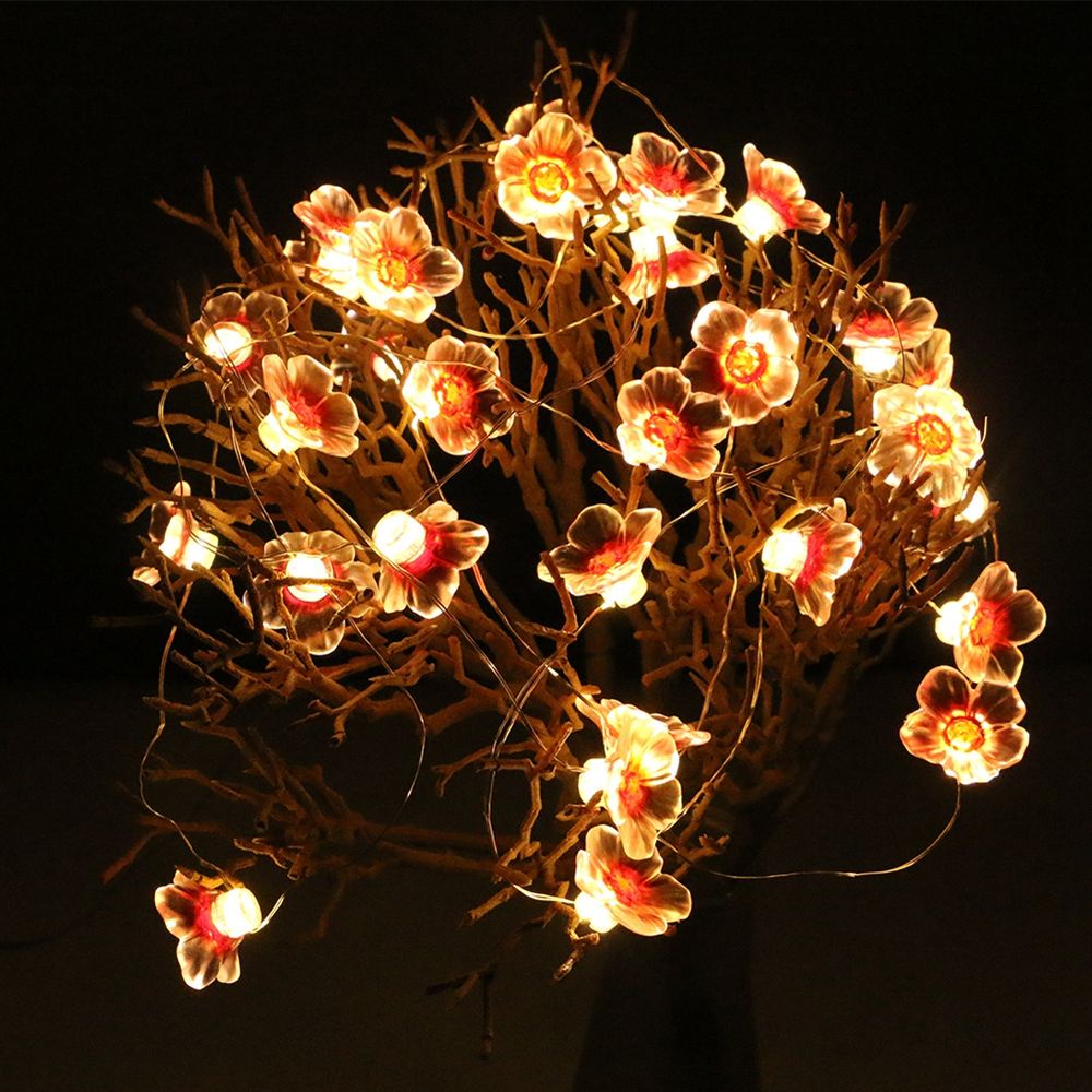 Dây Đèn Led 20 Bóng 8inch Hình Hoa Anh Đào Nhiều Màu Trang Trí Phòng Ngủ / Tiệc Cưới / Giáng Sinh