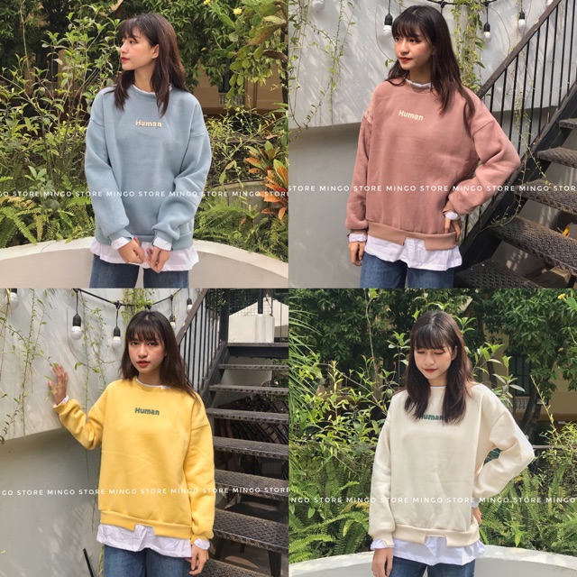Áo nỉ Human 4 màu