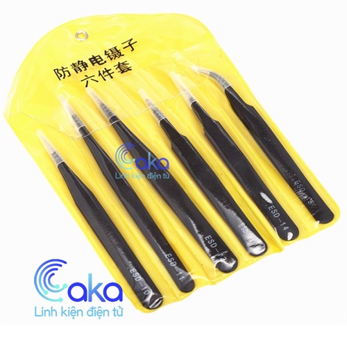 Bộ 6 Nhíp đa năng gắp linh kiện, ghép lông mi, nối tóc, làm nails
