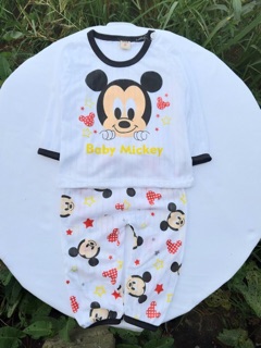 Bộ dài cotton giấy cài vai