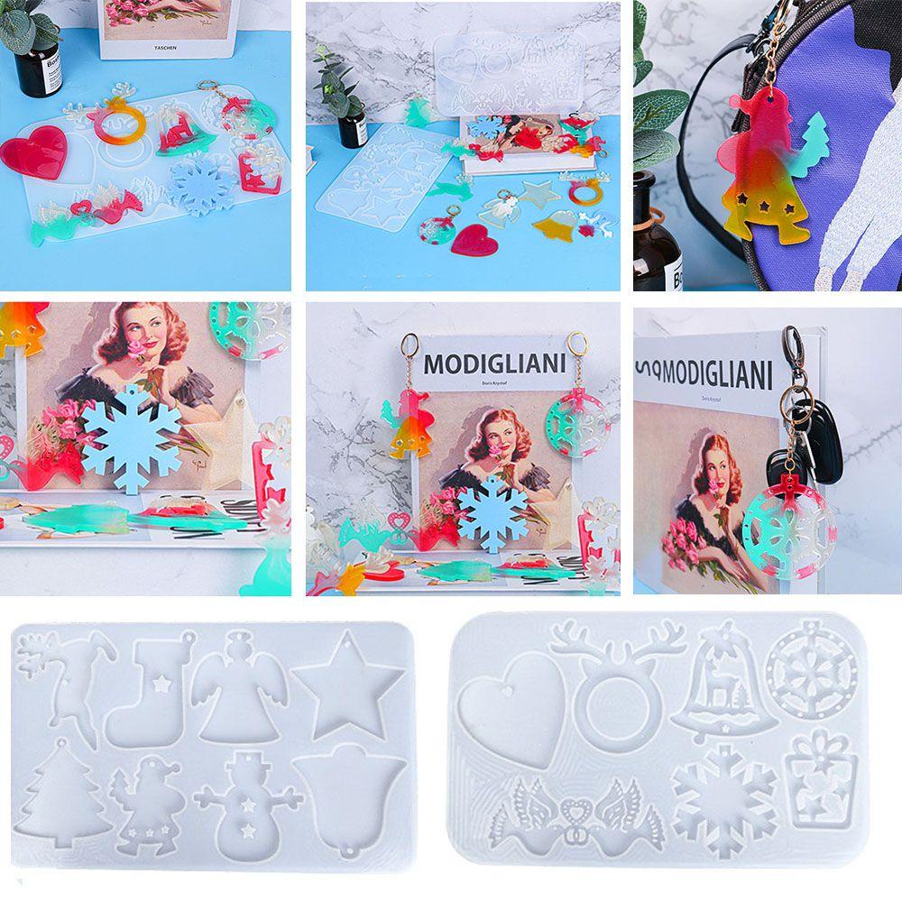 LAKAMIER Móc Chìa Khóa Bằng Resin Thủ Công DIY Phong Cách Giáng Sinh