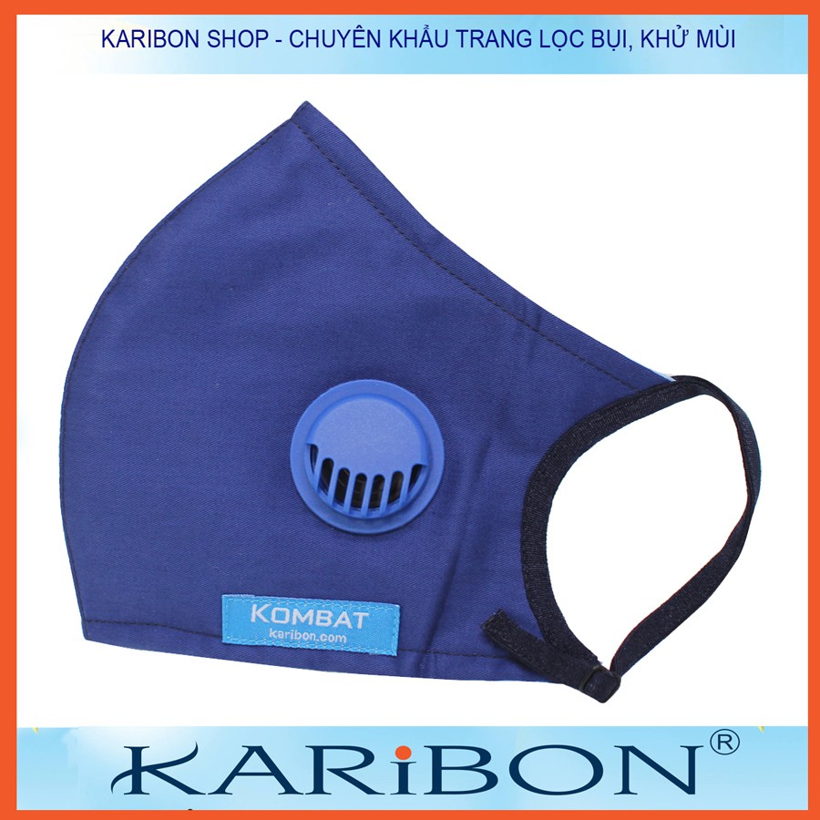 Khẩu trang Karibon Kombat 8 lớp, lọc bụi mịn PM2.5, có van thở 1 chiều | BigBuy360 - bigbuy360.vn