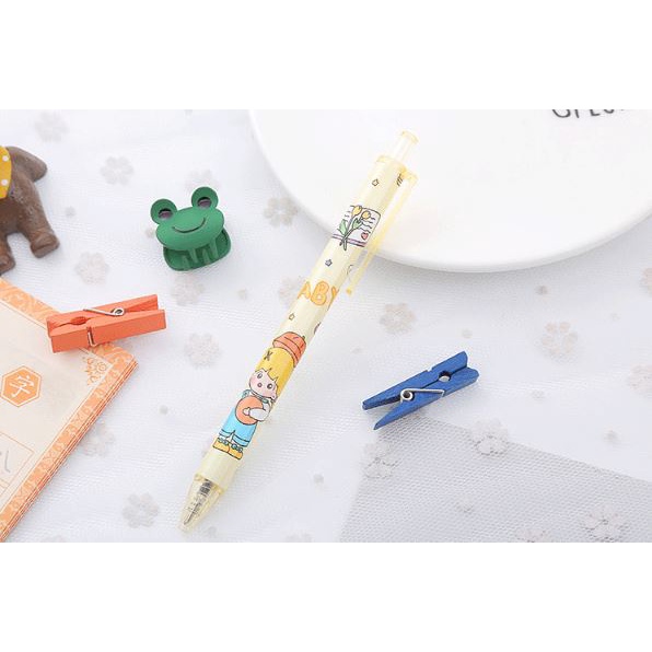 Bút Gel Bấm Bé Gái Mực Đen 0,5mm Dễ Thương H198