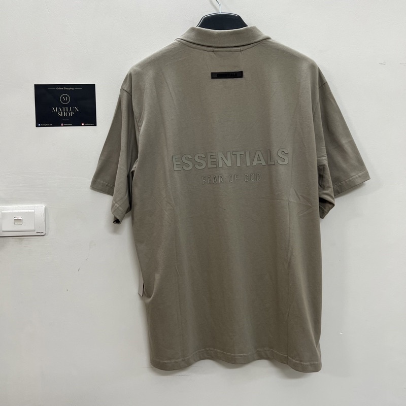 Áo polo Fear Of God FOG Essentials SS21 chất liệu vải cotton cao cấp, Áo phông cổ bẻ nam FOG ESSENTIALS in chữ silicon