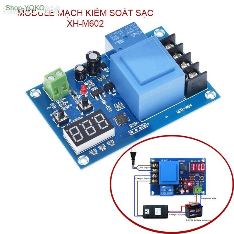 Module mạch kiểm soát và điều khiển tự động sạc bình ắc quy 6-96V có màn hình kỹ thuật số XH-M602