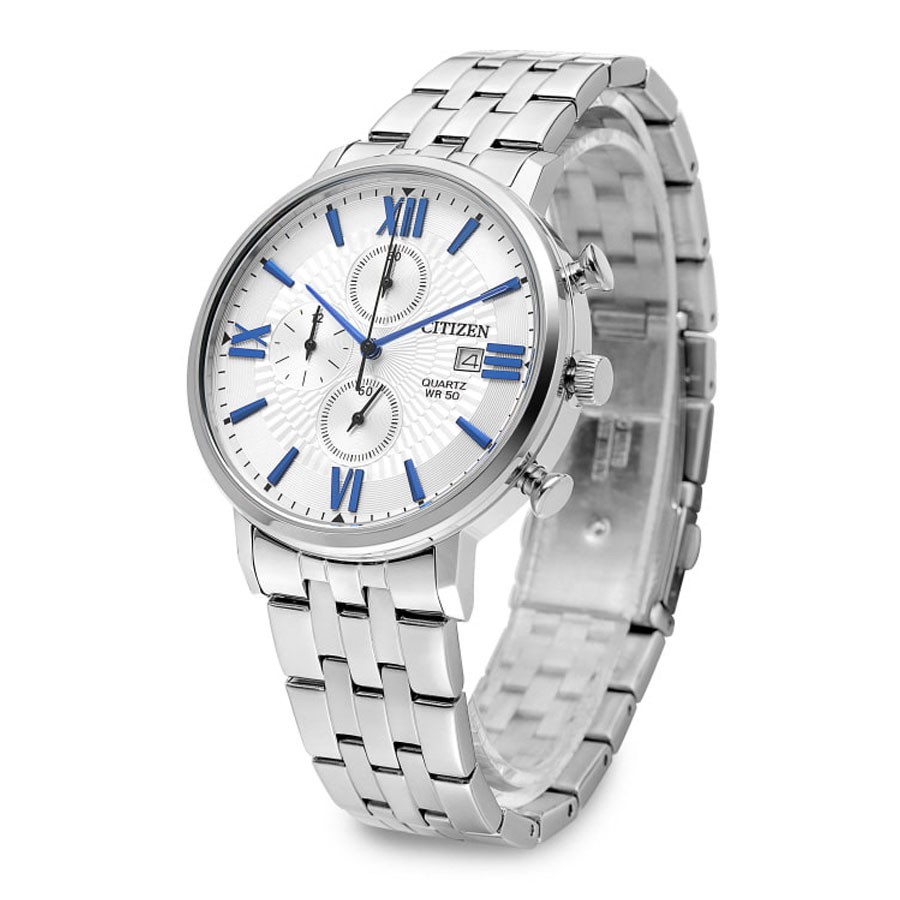 Đồng Hồ Citizen Nam Dây Kim Loại Pin-Quartz AN3610-71A - Mặt Trắng (41mm)