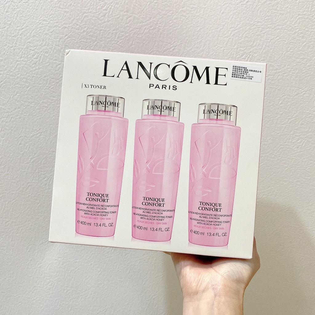 Set 3 chai toner dưỡng ẩm da Lancome 400ml