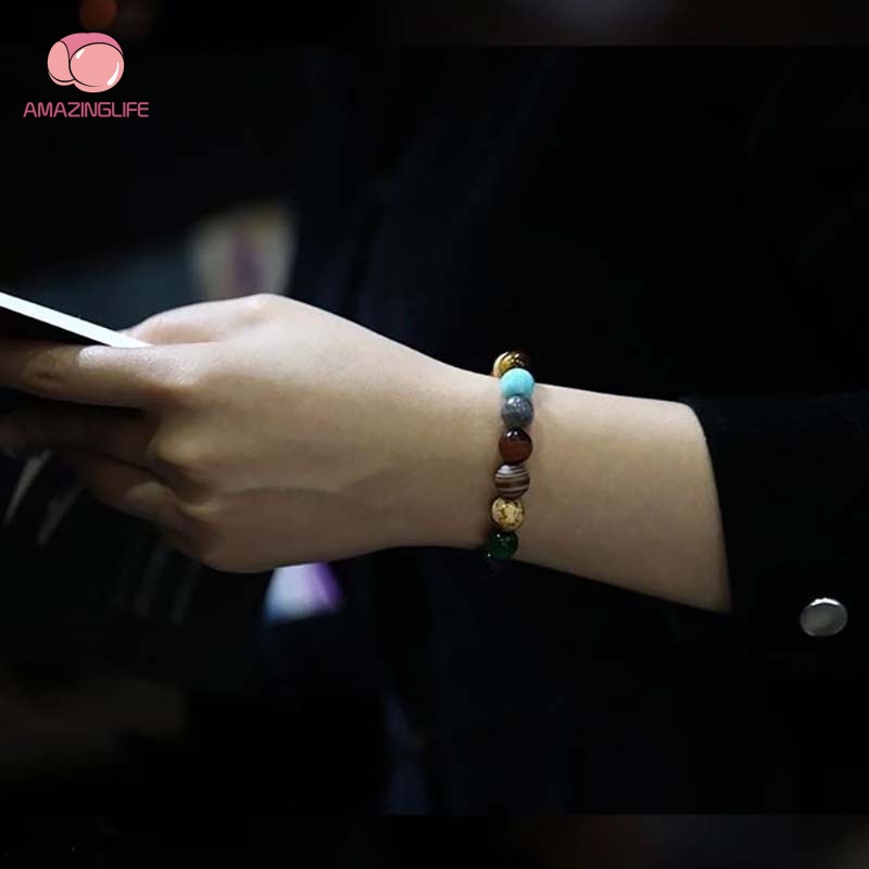 Vòng Tay Chuỗi Hạt Đá Tròn / Chakra Năng Lượng Cho Cặp Đôi