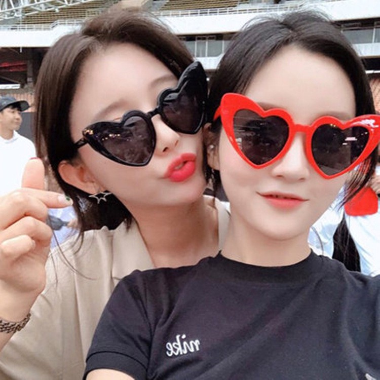 Kính mát hình trái tim không viền chống tia UV400 thời trang cho nữ