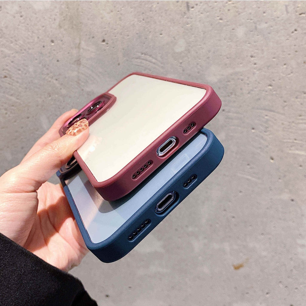 Ốp Điện Thoại Cứng Chống Sốc Viền Kim Loại Cho iPhone 13 Pro Max 11 12 Pro Max