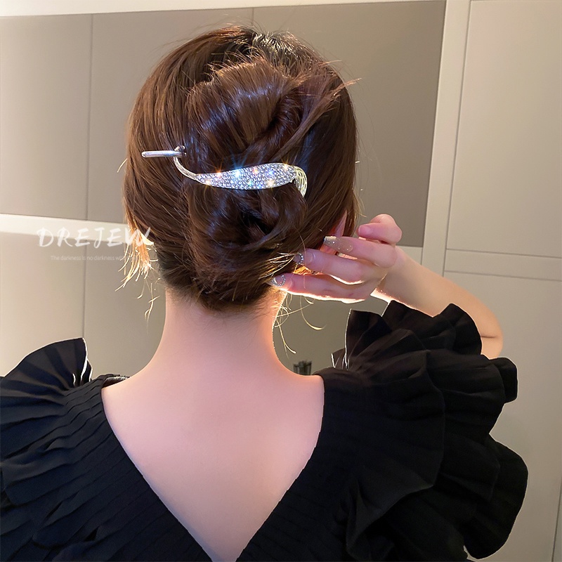 Kẹp tóc DREJEW đính đá zircon thời trang Hàn Quốc cao cấp cho nữ