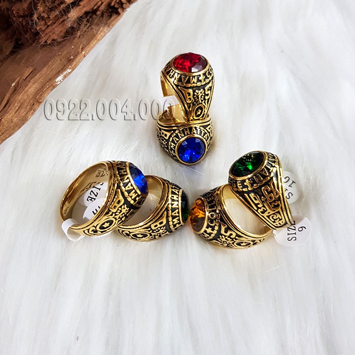 Nhẫn mỹ bảng trung thép titan không gỉ. nhẫn nam 1968.