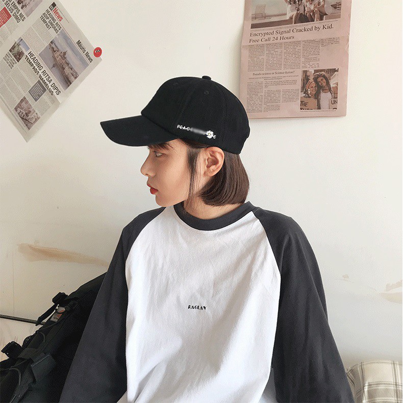 Mũ Nón Lưỡi Trai Thêu Hoa Cúc Nam Nữ Unisex  ( mua 1 tặng 1 )