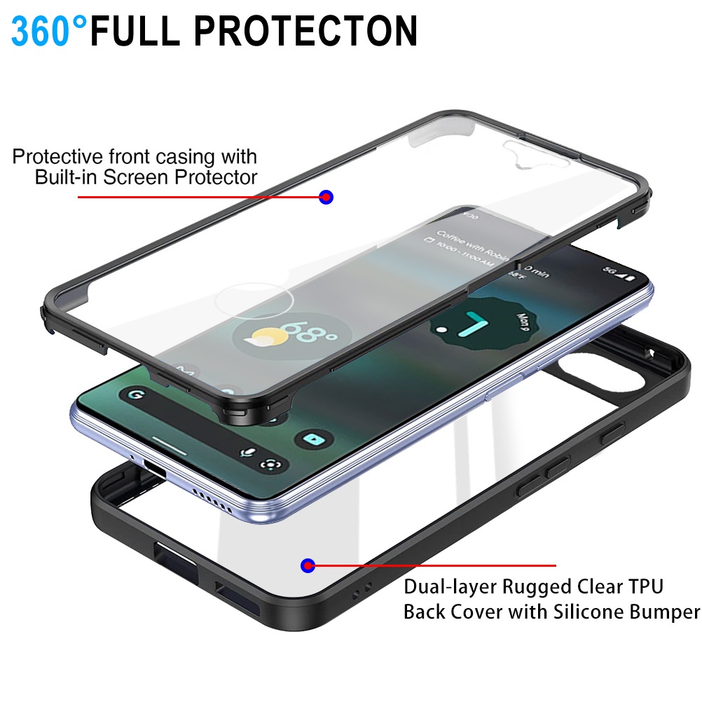 Ốp Điện Thoại Chống Sốc Bảo Vệ Toàn Diện 360 Độ Cho Google Pixel 6A 6 Pro