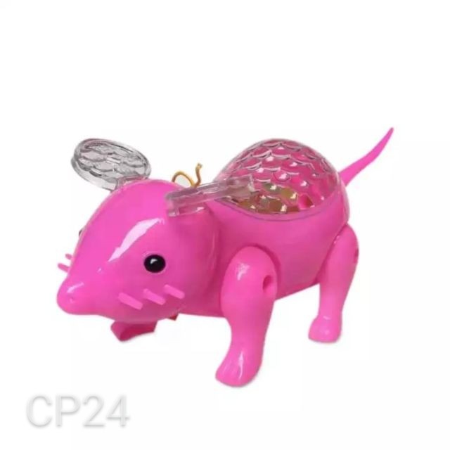 Chuột con dễ thương chạy pin, có đèn, có nhạc cho bé