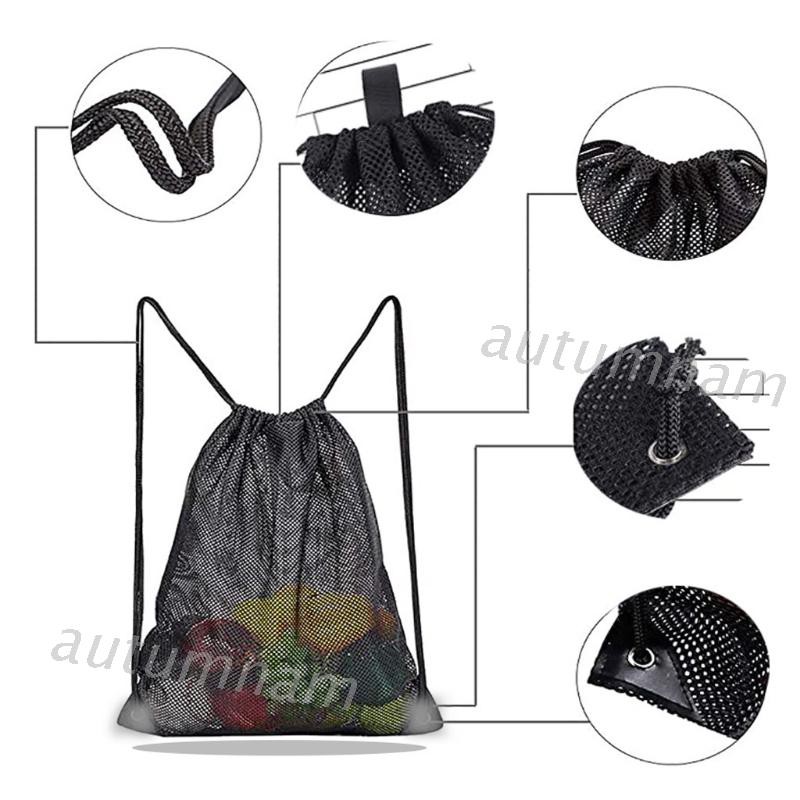 Balo lưới dây rút đựng đồ dùng đa năng cho đi biển