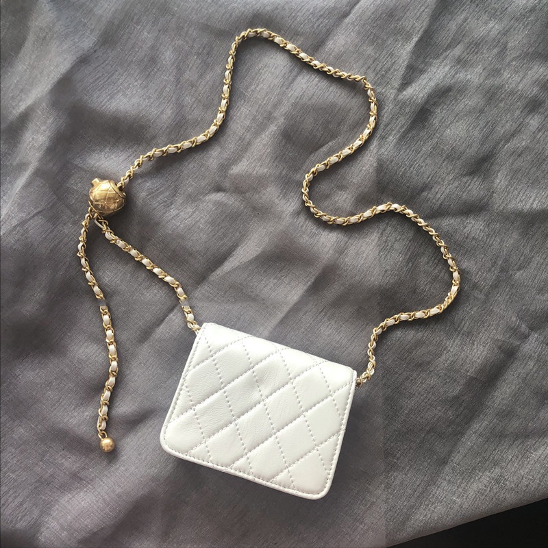 Túi xách IELGY Jinzhu đeo vai dây xích đựng son môi bề mặt kim cương cho nữ