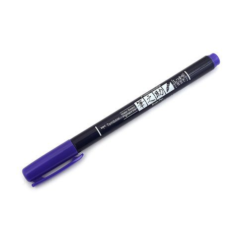 Bút lông đầu cọ viết calligraphy Tombow Fudenosuke – Màu tím (Purple)