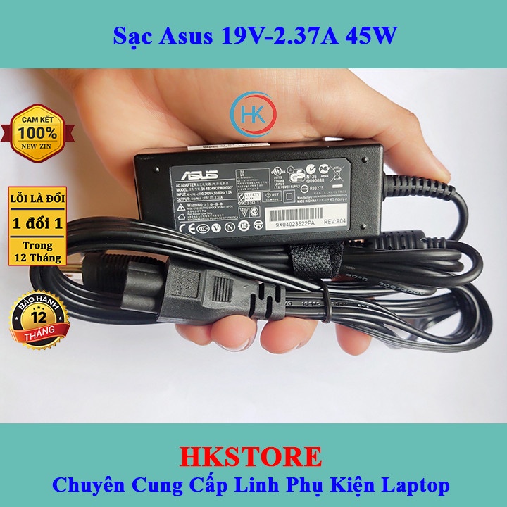 Sạc Laptop Asus 19V-3.42A/2.37A 45W Chữ Nhật New Zin x540s X540l X541U X200 X200CA Q200 Q200E E402MA E403sa S200 S200E