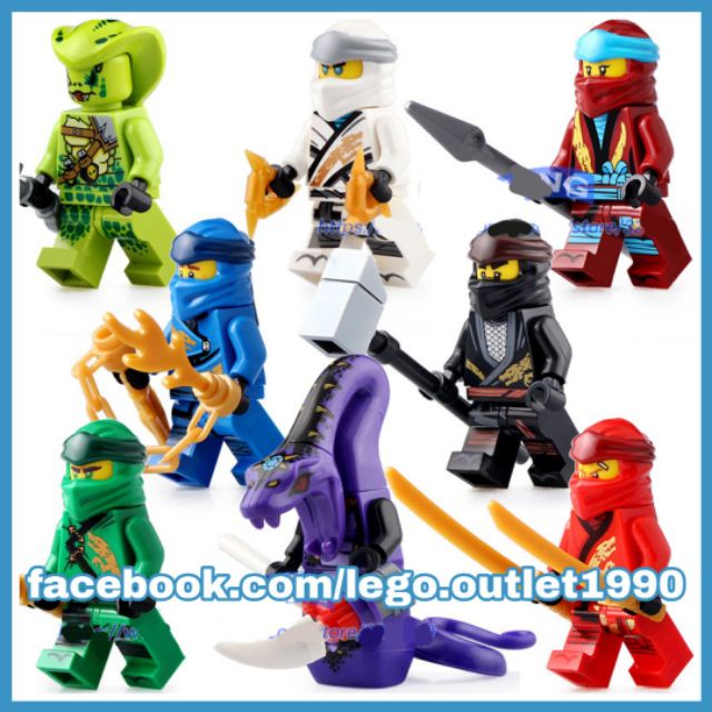 Xếp hình Ninjago đại chiến tộc Rắn Xà Tinh🐍 Lego Minifigures Lele A090 097