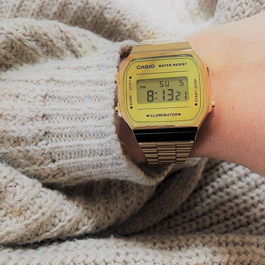 Đồng Hồ Nam/Nữ Dây Kim Loại Chính Hãng Casio A168WEGM-9DF