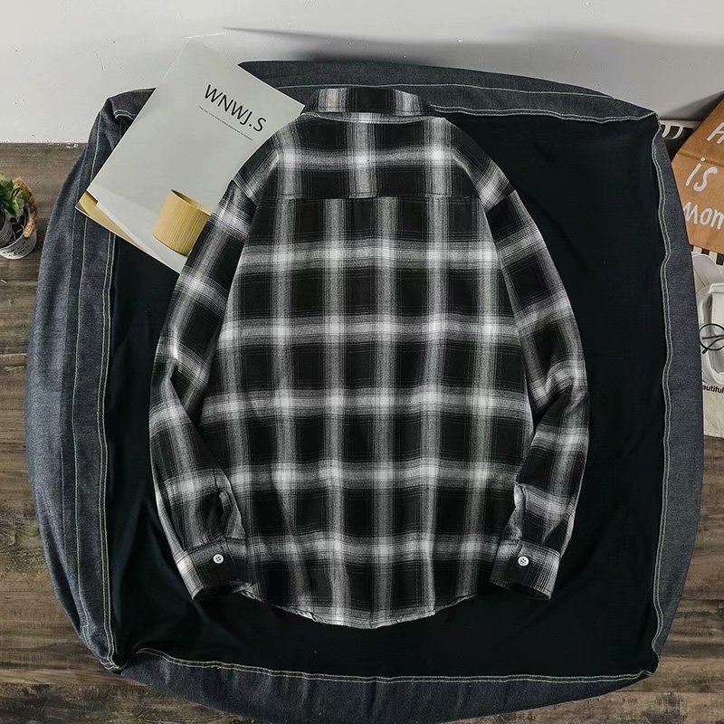 Áo Sơ Mi Caro Tay Dài Kiểu Dáng Retro Thời Trang Cho Nam Size M-3Xl