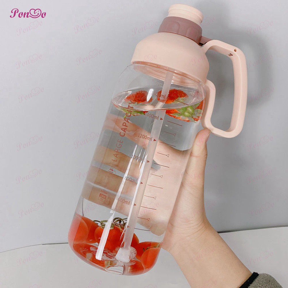 Bình nước thể thao 1800ml 1.8L kèm theo ống hút tiện lợi