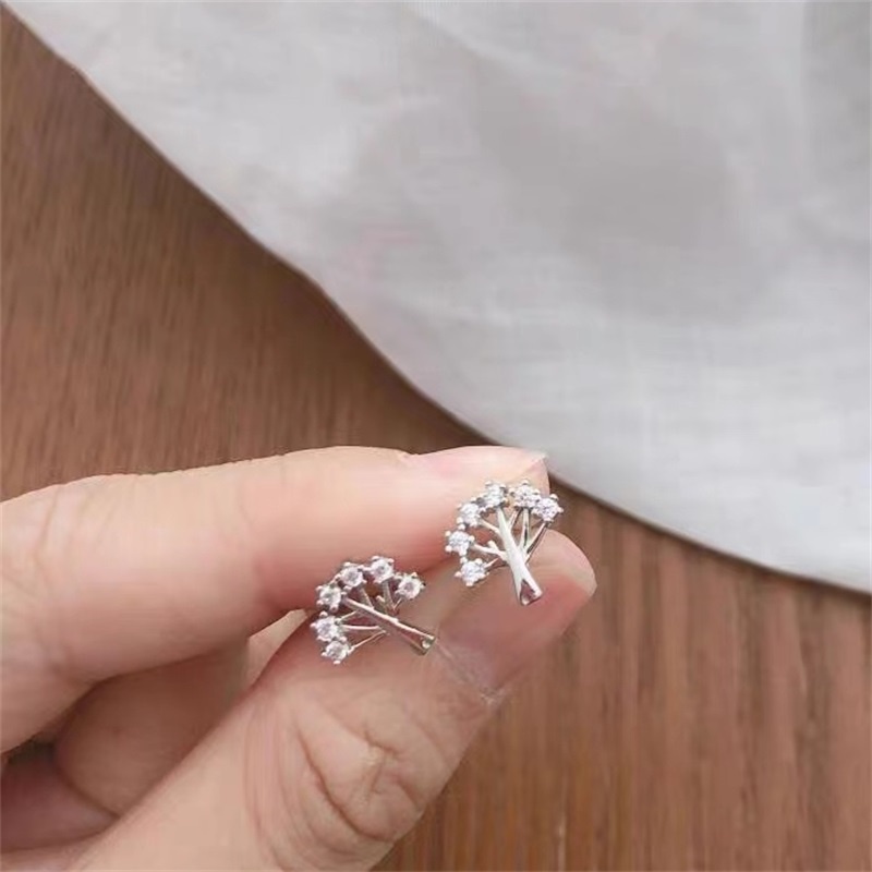 Bông Tai Bạc s925 Thiết Kế Đơn Giản Tinh Tế Phong Cách Mori Thời Trang Mới