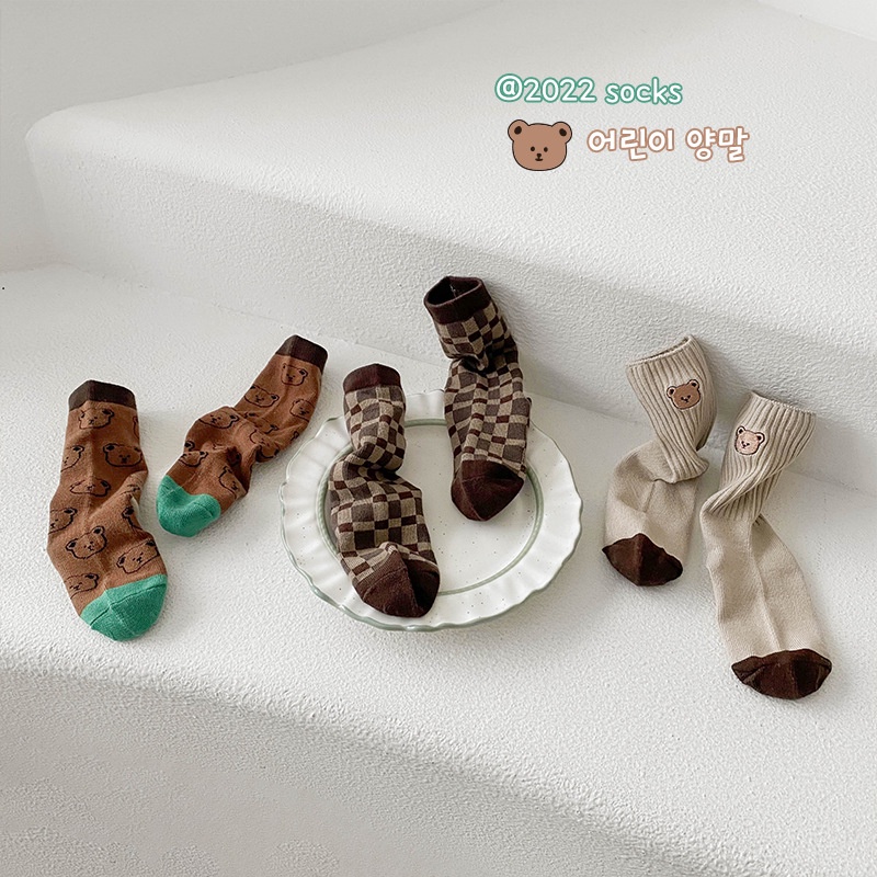 Set 3 đôi vớ KOKOROCARE MSW-29 cotton nhiều mẫu khác nhau size S/ M/ L/ XL mẫu 2022 đáng yêu dành cho bé 1-12 tuổi