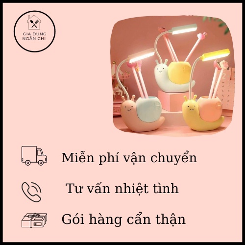 Đèn Để Bàn Đèn Học Nhỏ Gọn Chống Mỏi Mắt Kèm Hộp Đựng Bút Dễ Thương