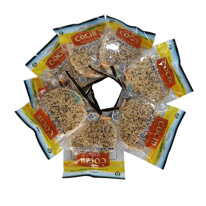 Thùng 40 gói cơm cháy COCHI (65g / gói, Tùy chọn Mè đen, Rong biển, Chà bông) - Cơm cháy Đại Long đặc sản Ninh Bình