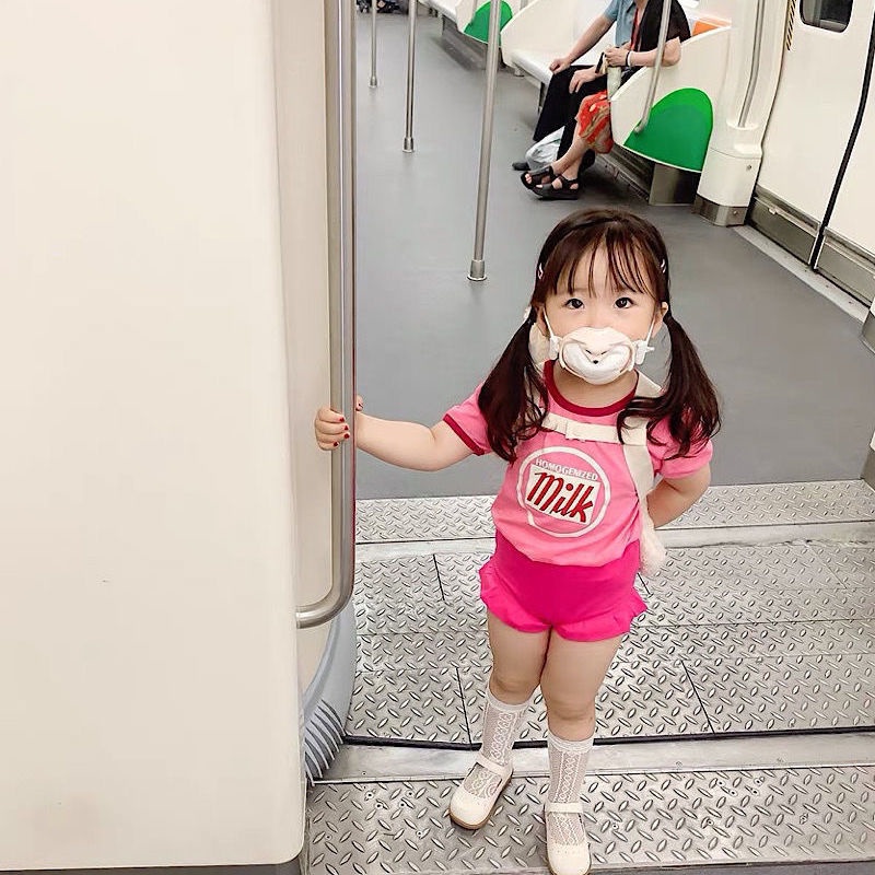 Bộ Áo Thun In Chữ + Quần Short Có Diềm Xếp Nếp In Chữ Thời Trang Mùa Hè Hàn Quốc 202