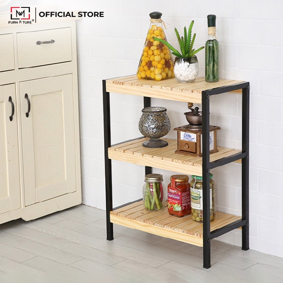 Kệ gỗ trang trí khung sắt tĩnh điện xuất khẩu hàn quốc cao cấp MW FURNITURE - Nội thất phòng khách