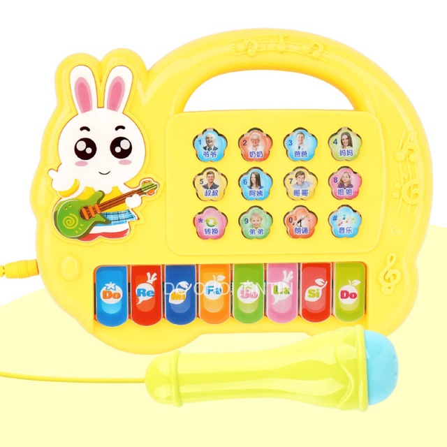 [ĐÈN-NHẠC-MICRO] Đồ chơi đàn cho bé, có kèm micro