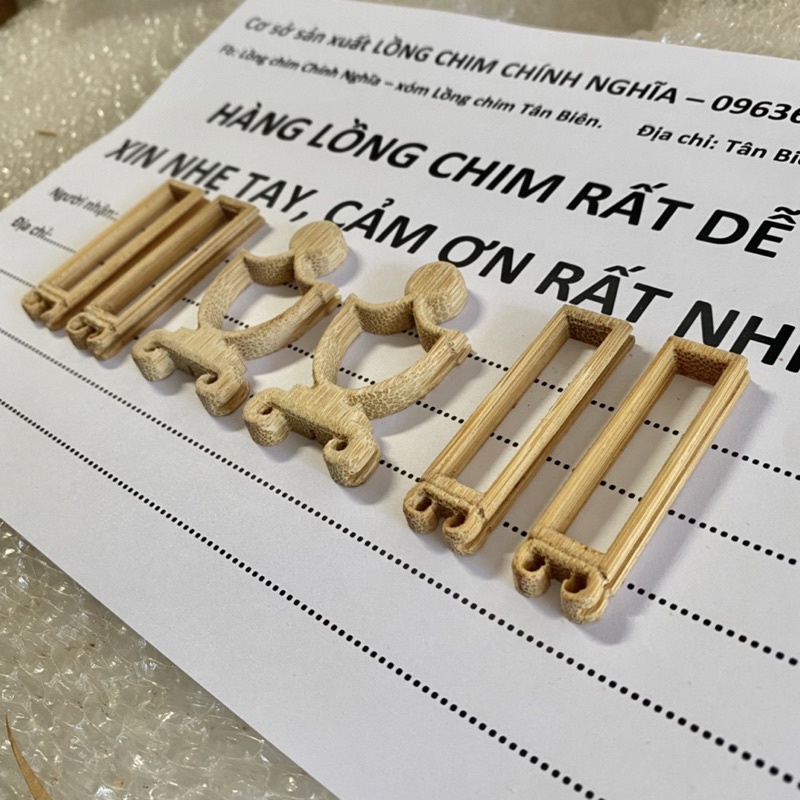 Bệ cầu cóng Tre cho lồng choè đất, chiều cao 6cm, khoảng cách giữa 2 nan <1,5cm