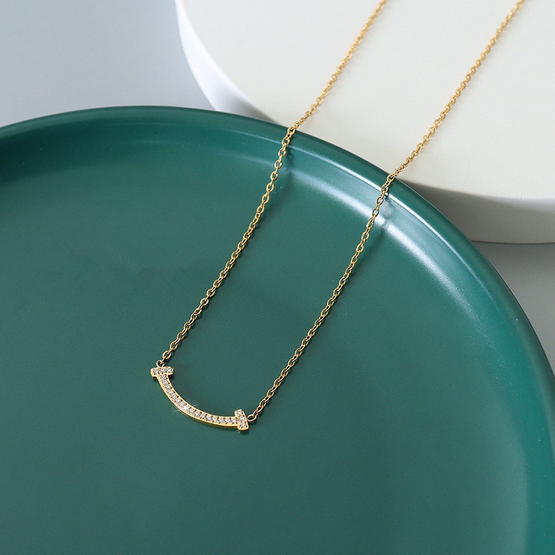 Vòng cổ Mặt Hình Mặt Cười Đính Đá Zircon Lấp Lánh