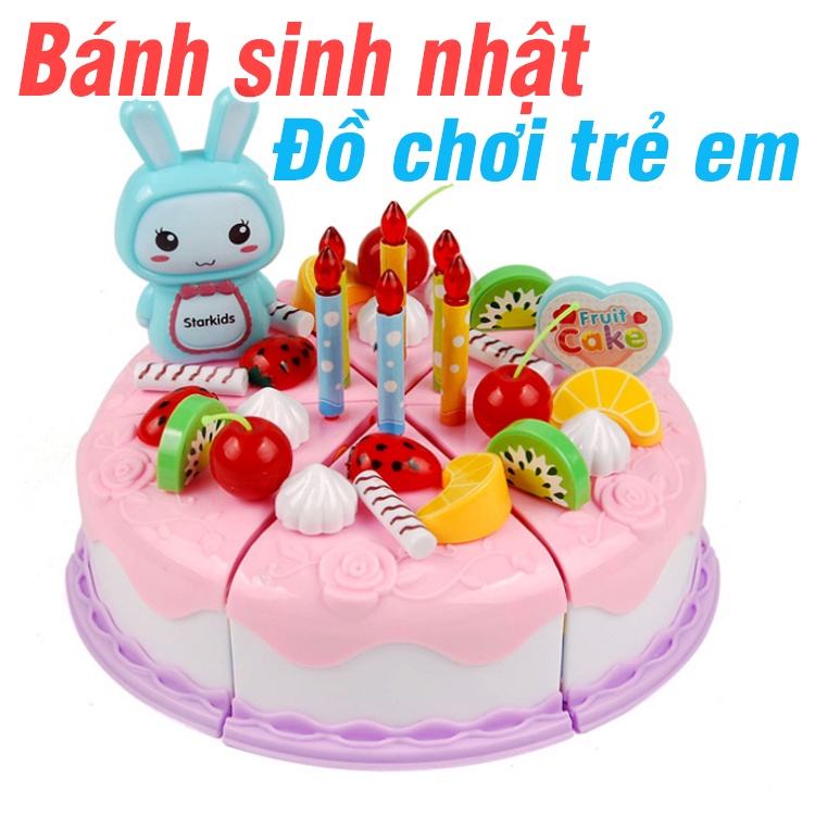 Đồ chơi trẻ em mô hình bánh sinh nhật bằng nhựa gồm 37pcs