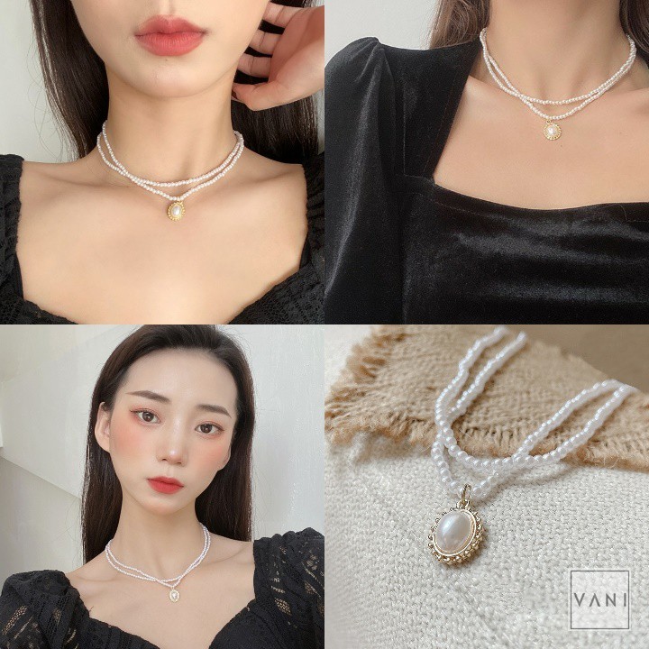 Choker Hạt Châu 2 Vòng Nhân Tạo Necklace Trend - Vani.store