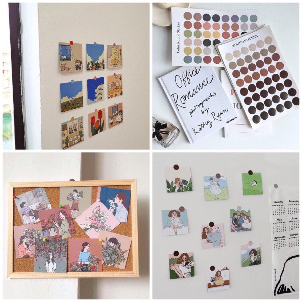 [ FreeShip ] Set 6 tấm thiệp postcard nghệ thuật S1,S2 có sẵn decor trang trí phòng cực xinh