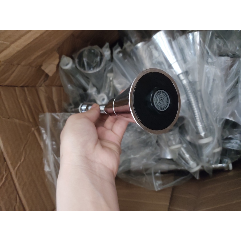 Đầu Vòi rửa chén loa kèn Tăng Áp,Tạo Bọt, Xoay đổi kiểu tiện lợi (Nối chén loa kèn cứng)