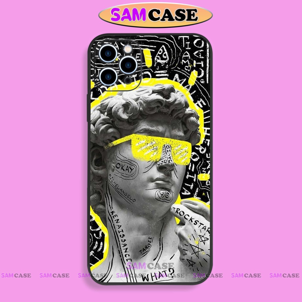 Ốp lưng điện thoại iPhone david bựa cạnh viền vuông silicon dẻo bảo vệ cam ip 6/6s/7/8/X/XS/XR/11/12/13/14 Pro Plus Max